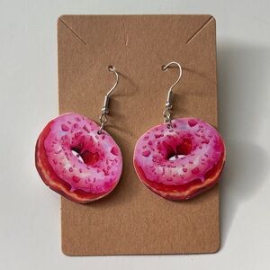 Fashion Jewelry Pink Sprinkle Donut Earrings